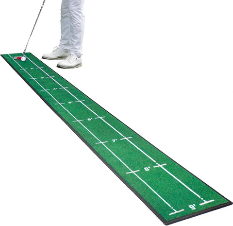Golf Putting Mat Indoor & Outdoor Professional Practice Putting Green Mat with Distance Marker Anti Slip Backing Golf Accessorie