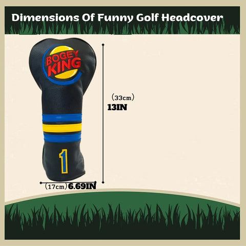 Golf Head Covers for Driver, Bogey King Premium Golf Club Head Covers with Soft Lining ,Great Golf Accessories for DAD