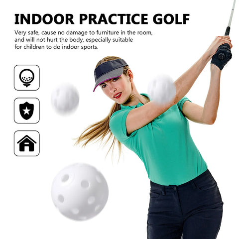 24pcs Perforated Balls Golf Ball Toy Practice Balls Training Balls Plastic Play Balls Sport Game Balls Lightweight Durable