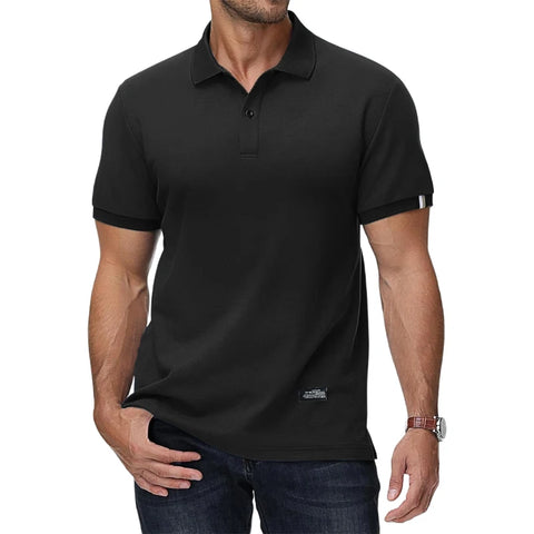 Summer Men's Polo Shirt Short Sleeve Men's Button Down T-Shirts Basic Golf Polo Shirt Lightweight Breathable Tshirts