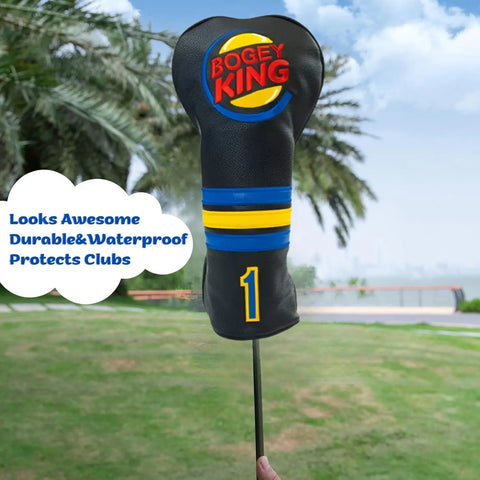 Golf Head Covers for Driver, Bogey King Premium Golf Club Head Covers with Soft Lining ,Great Golf Accessories for DAD