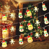 Santa & Snowman LED Christmas String Lights Garland
