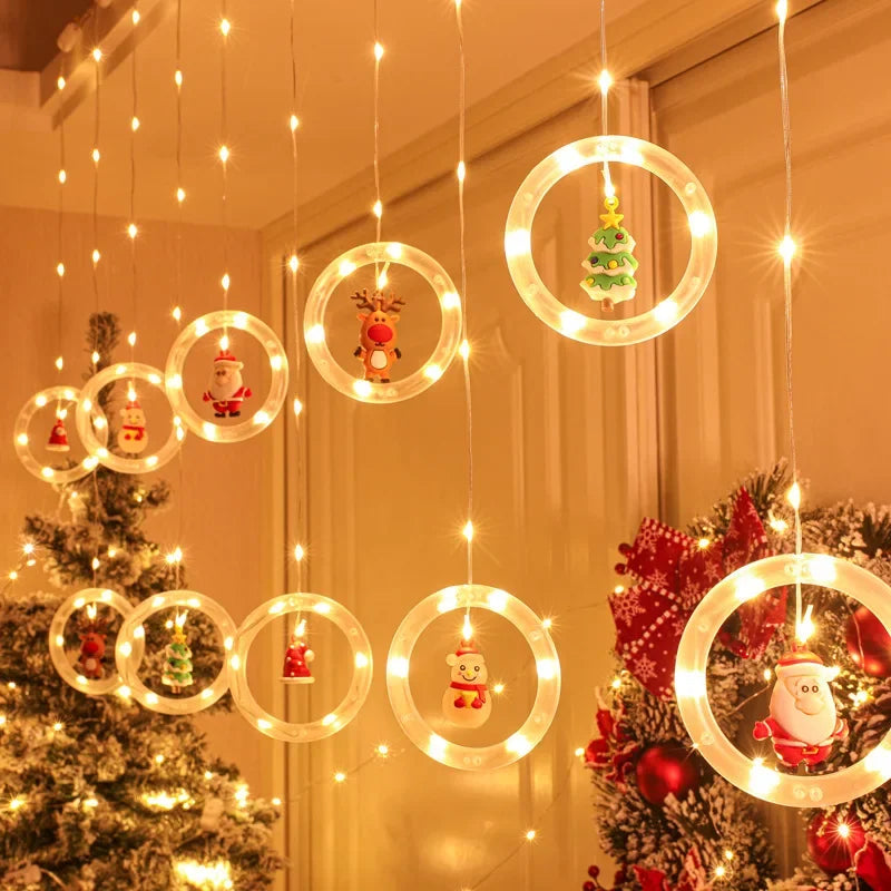 LED Christmas String Lights Room Garland Curtain Lamp