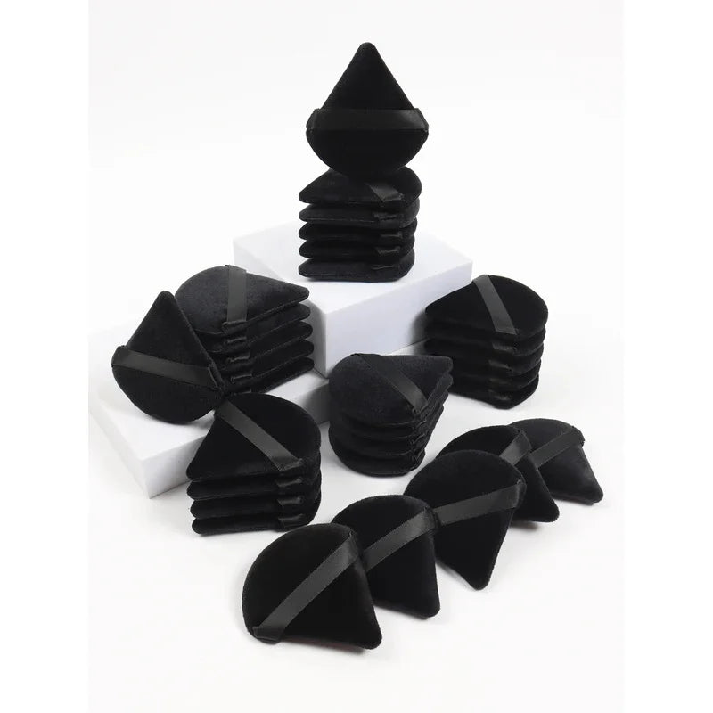 Black Triangle Powder Puff Sponge Soft Velvet