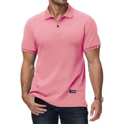 Summer Men's Polo Shirt Short Sleeve Men's Button Down T-Shirts Basic Golf Polo Shirt Lightweight Breathable Tshirts