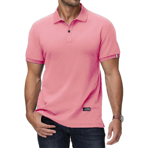 Summer Men's Polo Shirt Short Sleeve Men's Button Down T-Shirts Basic Golf Polo Shirt Lightweight Breathable Tshirts