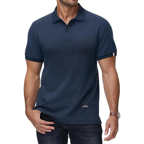 Summer Men's Polo Shirt Short Sleeve Men's Button Down T-Shirts Basic Golf Polo Shirt Lightweight Breathable Tshirts
