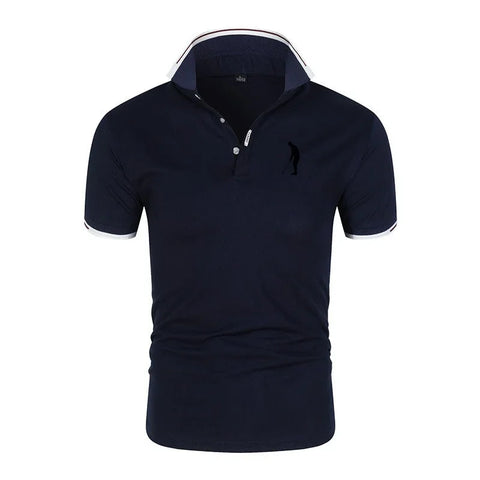 Golf T-shirt for Men Lapel Short Sleeve Breathable POLO Shirt Button Summer Pullovers Fashion Trend T-Shirt Man Streetwear Tops