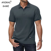Summer Men's Polo Shirt Short Sleeve Men's Button Down T-Shirts Basic Golf Polo Shirt Lightweight Breathable Tshirts