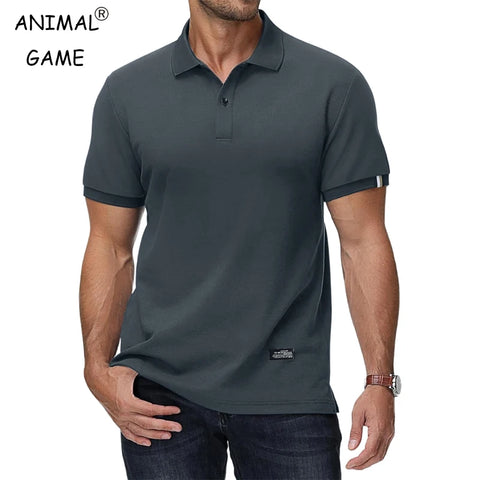 Summer Men's Polo Shirt Short Sleeve Men's Button Down T-Shirts Basic Golf Polo Shirt Lightweight Breathable Tshirts