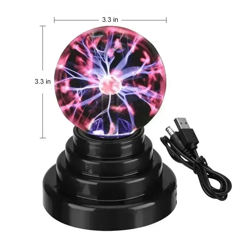 Sound-Controlled Plasma Ball LED Night Light