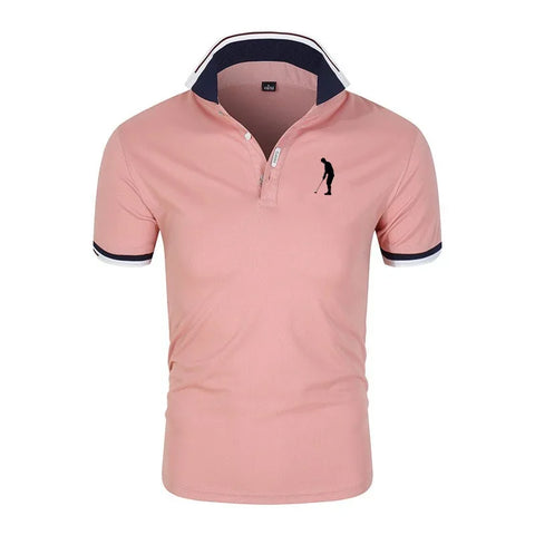 Golf T-shirt for Men Lapel Short Sleeve Breathable POLO Shirt Button Summer Pullovers Fashion Trend T-Shirt Man Streetwear Tops