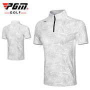 PGM Golf T-shirt Men's Shirts Summer Short Sleeve Tops Male Breathable Elastic Uniforms Golf Clothing Size M-XXL YF394