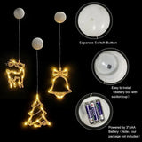 Christmas LED Light Snowflake Santa Hanging Battery