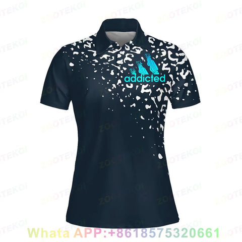 Print Polo Shirts For Women Short Sleeve Golf Shirts Fashion Street Polo Shirt New In Tops & Tees Button lapel polo 2025