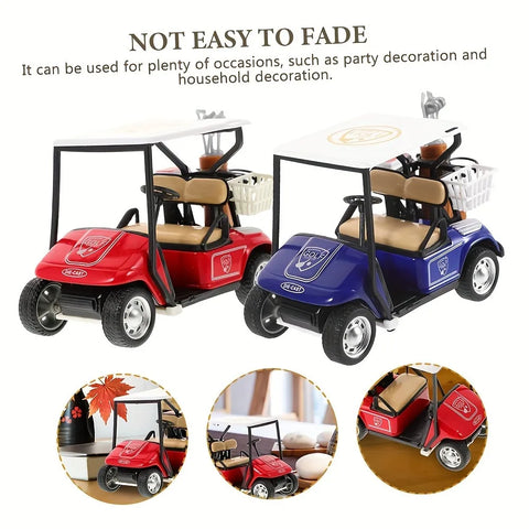 Adorable Mini Golf Cart Model Toy,Cast Alloy, Pull-Back Action, Perfect for Home Decor & Unique Gift Idea for Golf Enthusiasts