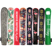 Golf Alignment Stick Cover PU Leather Hold 2 Sticks Headcover