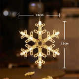 Christmas LED Light Snowflake Santa Hanging Battery