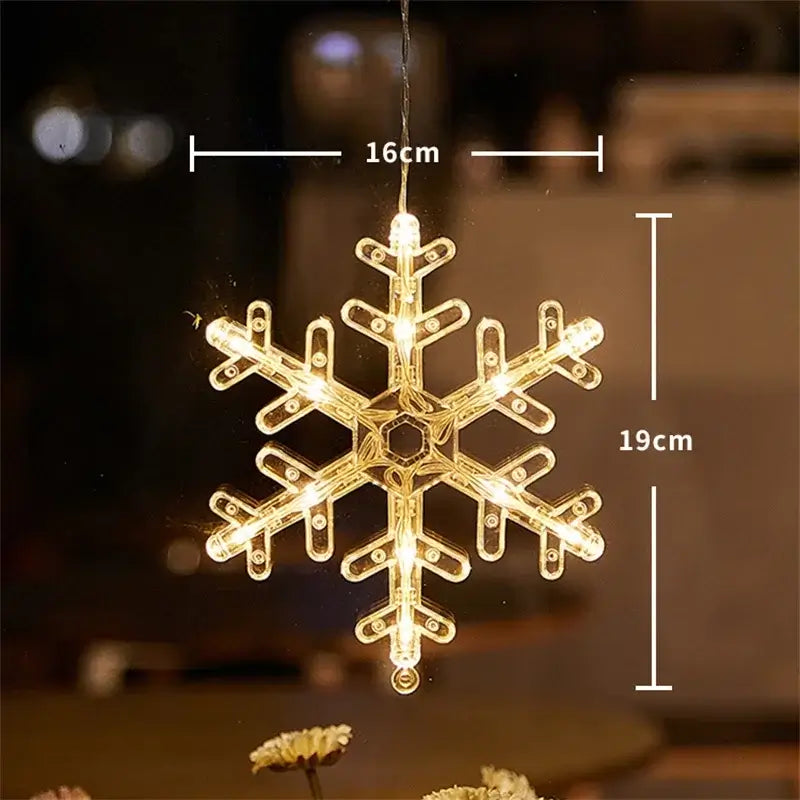 Christmas LED Light Snowflake Santa Hanging Battery