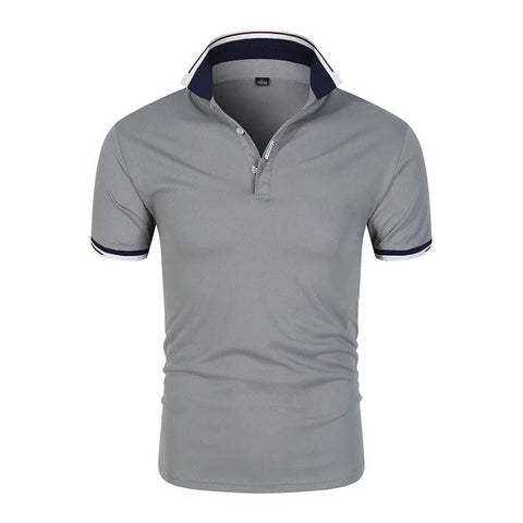Golf T-shirt for Men Lapel Short Sleeve Breathable POLO Shirt Button Summer Pullovers Fashion Trend T-Shirt Man Streetwear Tops