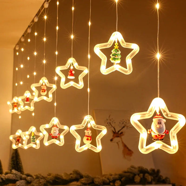 LED Christmas String Lights Room Garland Curtain Lamp
