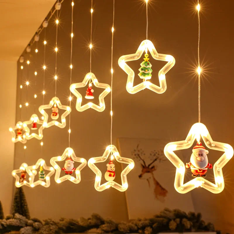 LED Christmas String Lights Room Garland Curtain Lamp